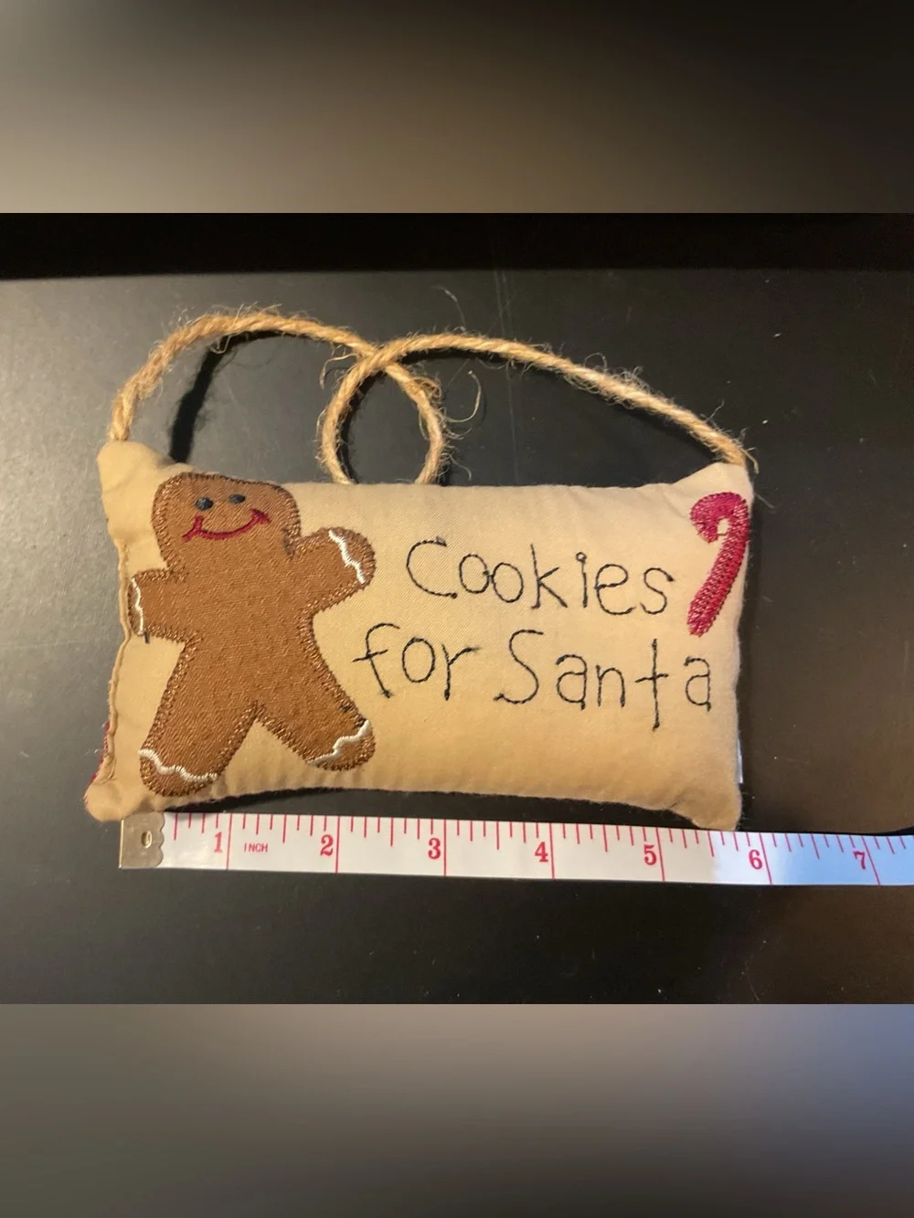 Pier 1 Christmas Cocoa Serving Platter & Gingerbread Pillow Ornament Bundle